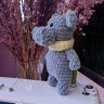 Grey Hippo in a Scarf Plush Toy