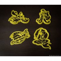 The Little Mermaid Set Of 4 Cookie Cutters