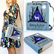 Harry Potter and the Deathly Hallows Book (Blue) Handbag