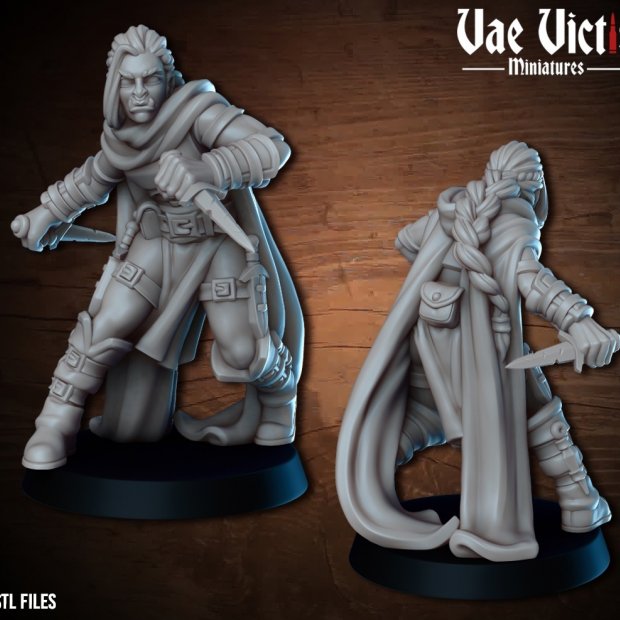 Half-orc Rogue Figure (Unpainted)