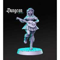 Bard Girl with lute Figure (Unpainted)