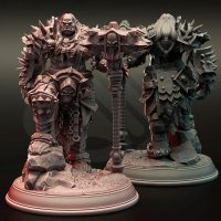 Gazza the Invulnerable, leader of the Berogtor Orc Band Figure (Unpainted)