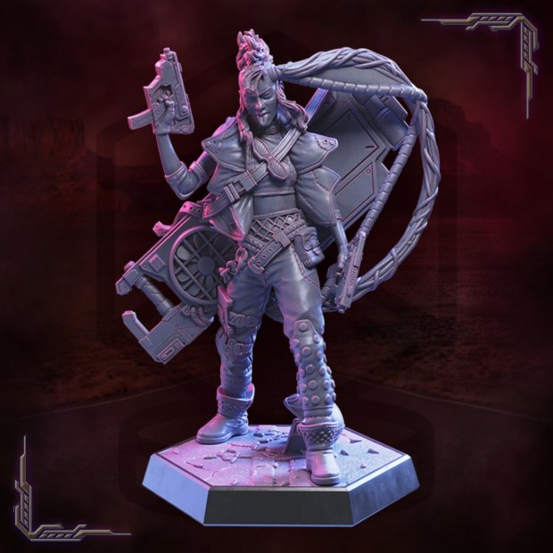 Biker Girl Savage, Bounty Hunter Figure (Unpainted)