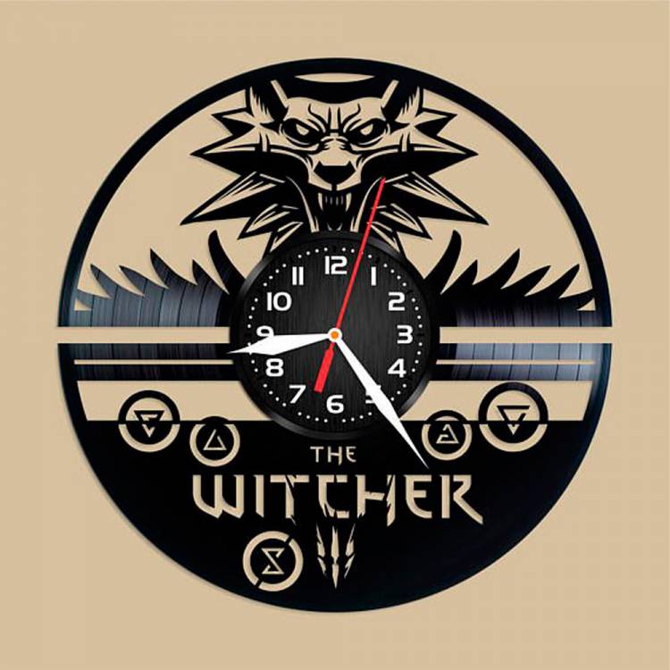 Handmade The Witcher Logo Vinyl Clock Wall