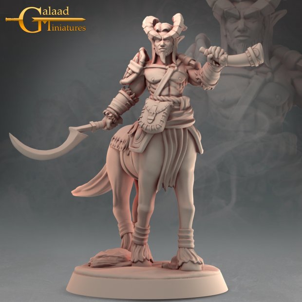 Centaur with khopesh and horn Figure (Unpainted)