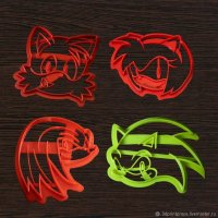 Handmade Sonic The Hedgehog Set Of 4 Cookie Cutters