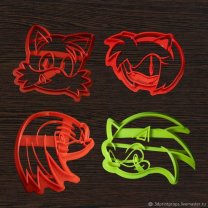 Handmade Sonic The Hedgehog Set Of 4 Cookie Cutters