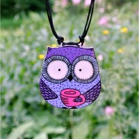 Owl and Coffee Necklace