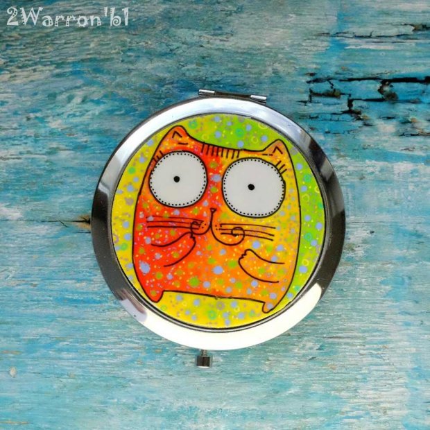 Funny Cat Pocket Mirror