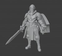 Fighter with sword and shield Figure (Unpainted)