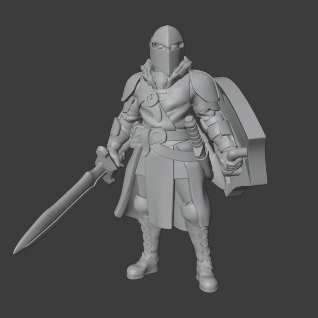 Fighter with sword and shield Figure (Unpainted)