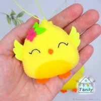 Easter Chick With Pink Flower Plush Toy