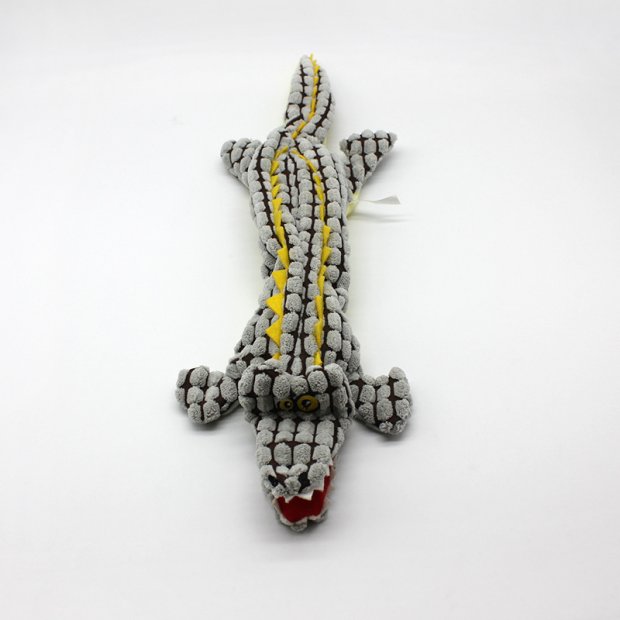 Squeaky Alligator Dog Toy (Grey)