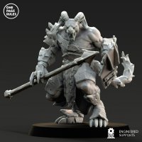 Beastman warrior with a spear Figure (Unpainted)