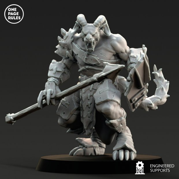 Beastman warrior with a spear Figure (Unpainted)