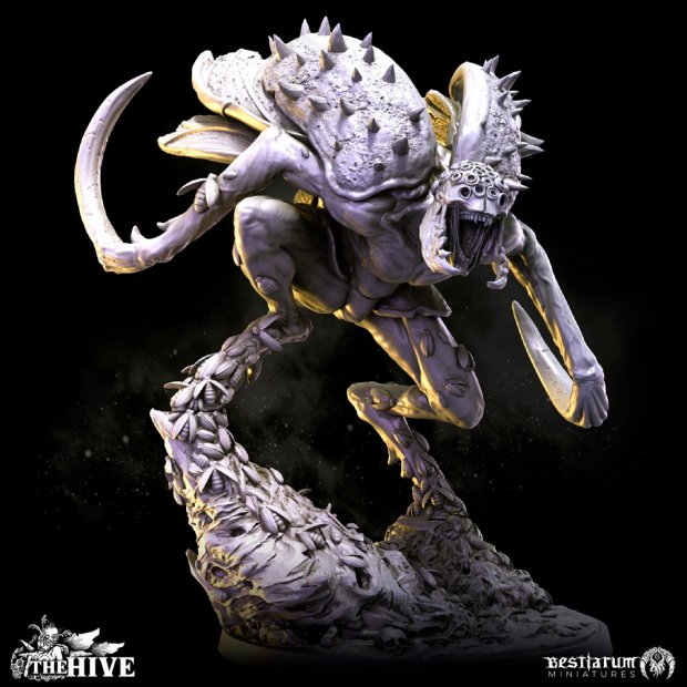 Attacking Hive Defender Warrior Figure (Unpainted)
