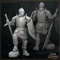 Heavy Paladin with Sword and Shield Figure (Unpainted)