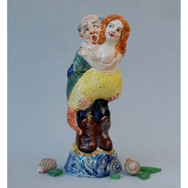 Fisherman And Mermaid Figure