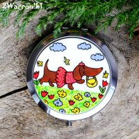 Spring Dachshund Pocket Mirror