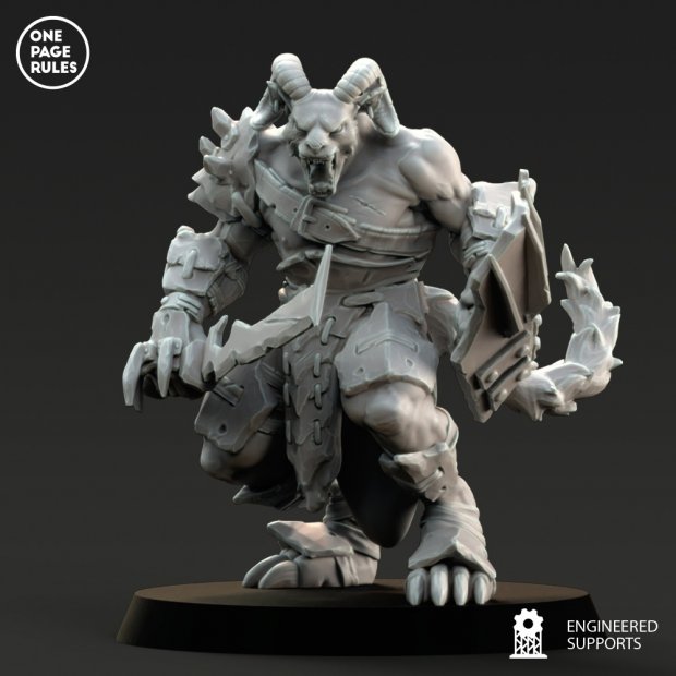 Beastman warrior with sword Figure (Unpainted)