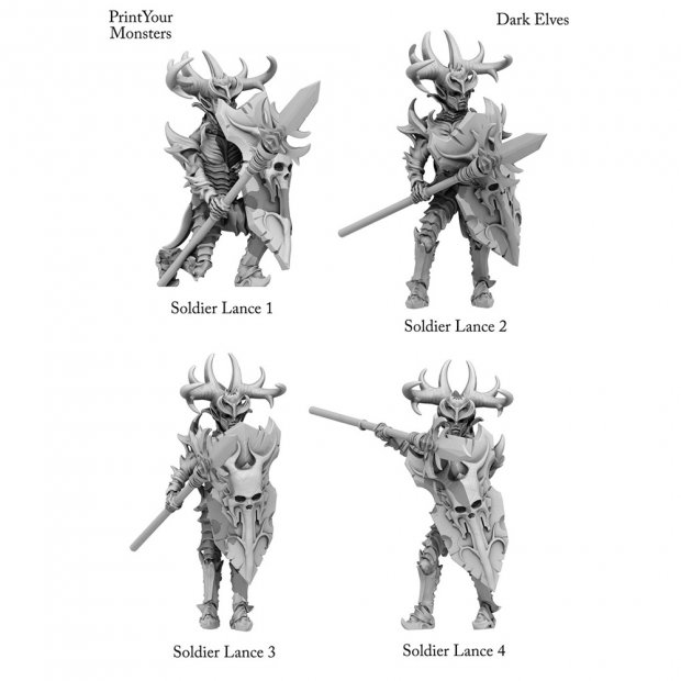 Drow soldier with spear Figure (Unpainted)
