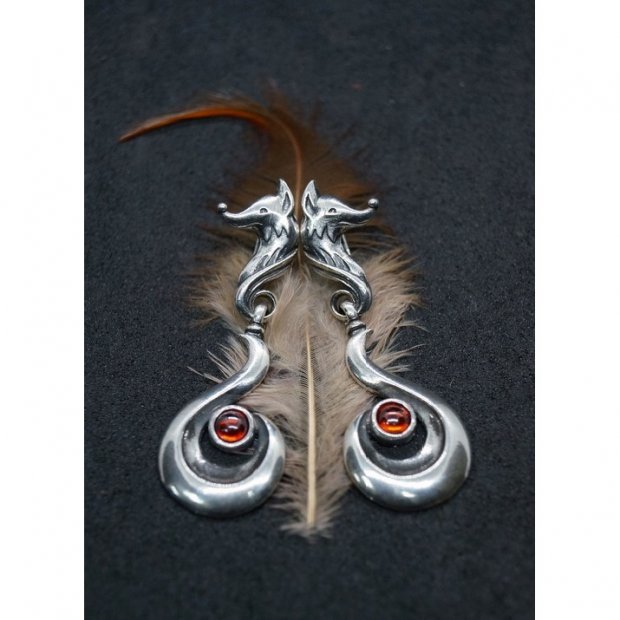 Handmade Flirtatious Fox Earrings