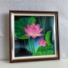 Painting “Lotuses: Breath of the Night”, oil pastel, 22 cm