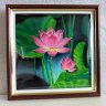Painting “Lotuses: Breath of the Night”, oil pastel, 22 cm