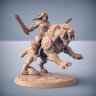 Barbarian Angra riding a saber-toothed tiger Figure (Unpainted)