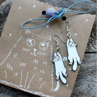 Black and White Cat Earrings