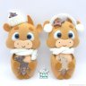 Bull With Christmas Present Plush Toy