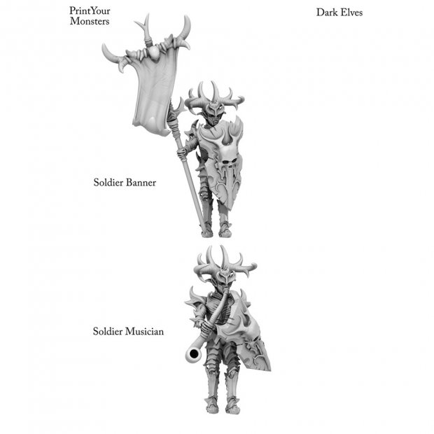 Drow Banner Bearer Figure (Unpainted)