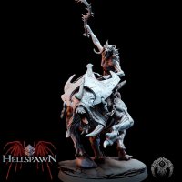 The Attacking Devil is a Rider on a Hellhound Figure (Unpainted)