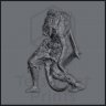 Crouching Chitin Slave, Undead Warrior Figure (Unpainted)