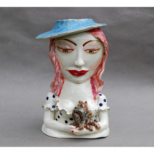 Woman With Dog Vase