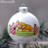 Sleeping Corgi Christmas Ball