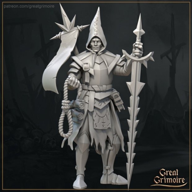 War Cleric with Sword and Noose Figure (Unpainted)