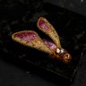 Embroidered Lilac Moth Brooch