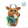 Bull With Christmas Present V.2 Plush Toy