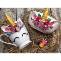 Handmade Sweet Unicorn Tableware Set With Decor