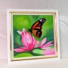 Oil pastel painting “Butterfly on a Magnolia Flower”