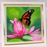 Oil pastel painting “Butterfly on a Magnolia Flower”