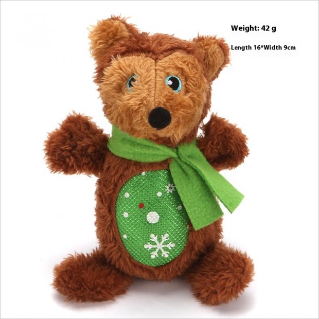 Christmas Plush Squeaky Pet Toy (Stupid Bear)