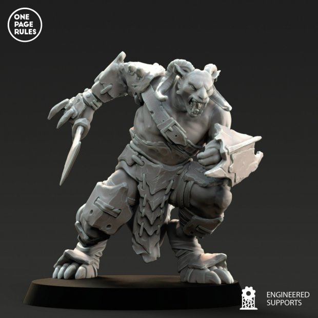 Attacking beastman with a dagger Figure (Unpainted)