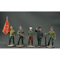 Trotsky And Makhno With Red Army Soldiers Set Of 5 Figures