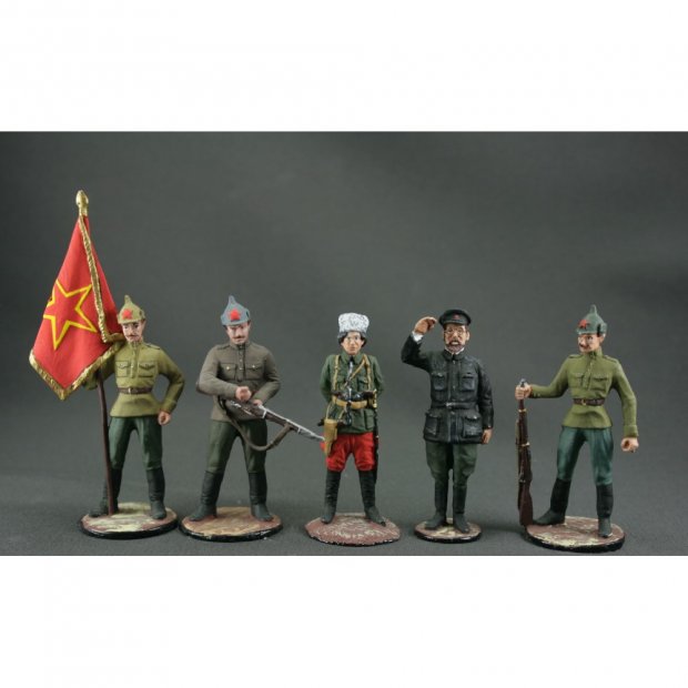 Trotsky And Makhno With Red Army Soldiers Set Of 5 Figures