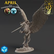 Sorceress on a griffin Figure (Unpainted)