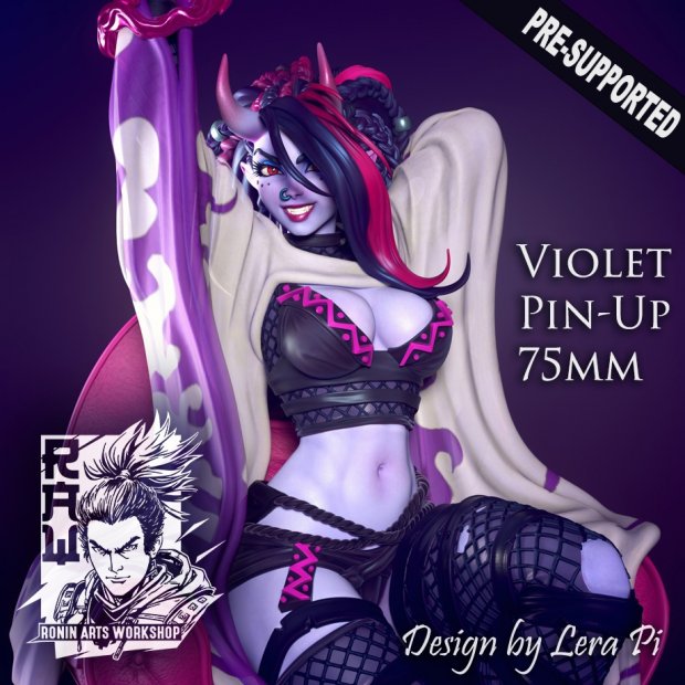 Violet Pin-Up Figure (Unpainted)