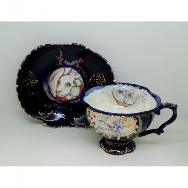 Alice In Wonderland Mug With Saucer