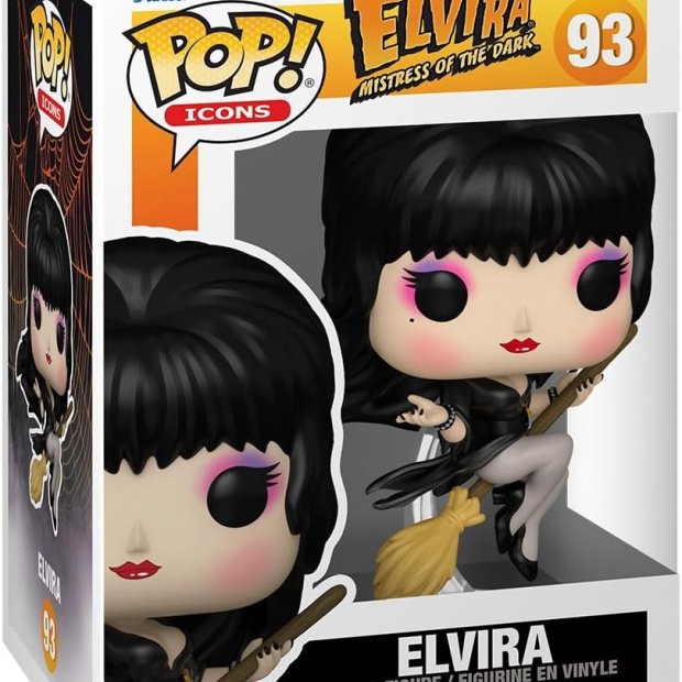 Funko Pop Icons: Elvira Mistress of The Dark - Elvira Broom Figure